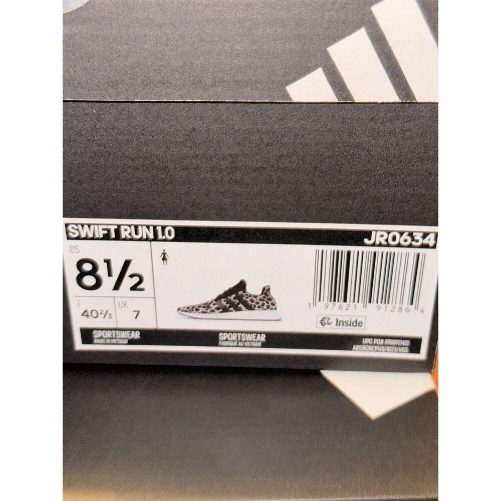NEW US Size 8.5 Adidas Women SWIFT RUN 1.0 Running Shoes JR0634 `Cheetah Print